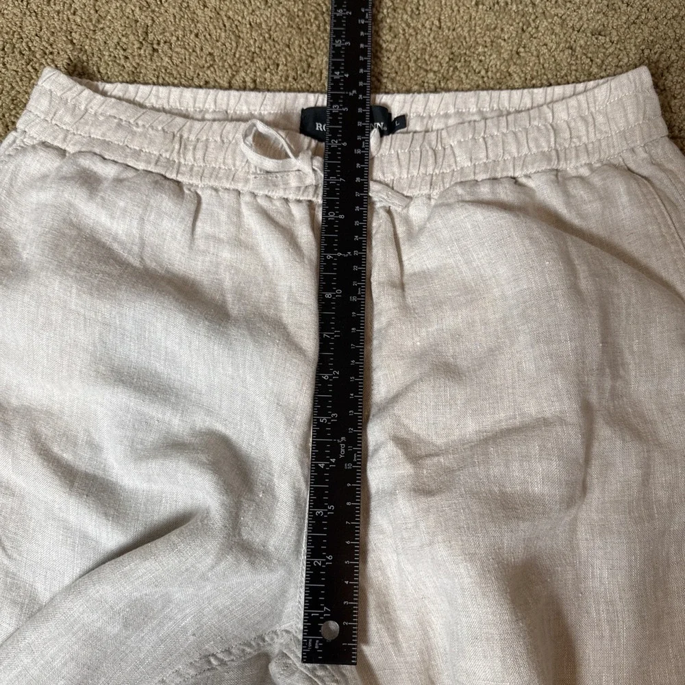 Rodd & Gunn Linen Resort Pants Mens Large Oatmeal Jogger Elastic Waist Casual